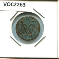 1734 HOLLAND VOC DUIT IINDES NÉERLANDAIS NETHERLANDS NEW YORK COLONIAL PENNY #VOC2263.7.F.A - Dutch East Indies