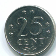 25 CENTS 1971 ANTILLAS NEERLANDESAS Nickel Colonial Moneda #S11493.E.A - Antilles Néerlandaises