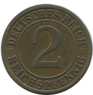 2 REICHSPFENNIG 1924 A ALLEMAGNE Pièce GERMANY #AE284.F.A - 2 Rentenpfennig & 2 Reichspfennig