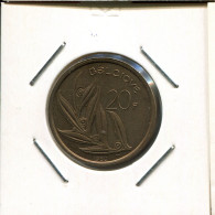 20 FRANCS 1980 FRENCH Text BELGIUM Coin #AR423.U.A - 20 Frank