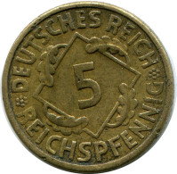 5 REICHSPFENNIG 1926 A GERMANY Coin #DB878.U.A - 5 Rentenpfennig & 5 Reichspfennig