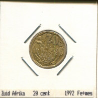 20 CENTS 1992 SOUTH AFRICA Coin #AS292.U.A - Sud Africa