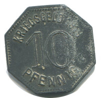 10 PFENNIG 1919 STADT DINSLAKEN DEUTSCHLAND Münze GERMANY #AD617.9.D.A - 10 Rentenpfennig & 10 Reichspfennig
