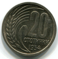 20 STOTINKI 1954 BULGARIA Moneda UNC #W11363.E.A - Bulgarien