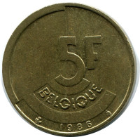 5 FRANCS 1986 BÉLGICA BELGIUM Moneda #AZ336.E.A - 5 Francs