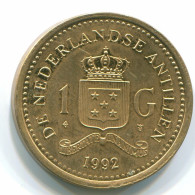 1 GULDEN 1992 ANTILLAS NEERLANDESAS Aureate Steel Colonial Moneda #S12143.E.A - Antilles Néerlandaises