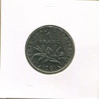1 FRANC 1961 FRANCIA FRANCE Moneda #AK545.E.A - 1 Franc