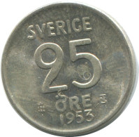 25 ORE 1953 SCHWEDEN SWEDEN SILBER Münze #AC501.2.D.A - Zweden