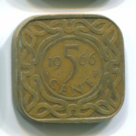 5 CENTS 1966 SURINAME Netherlands Nickel-Brass Colonial Coin #S12830.U.A - Surinam 1975 - ...