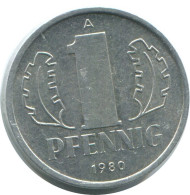 1 PFENNIG 1980 A DDR EAST ALLEMAGNE Pièce GERMANY #AE059.F.A - 1 Pfennig