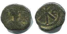 JUSTINUS I CONSTANTINOPOLIS FOLLIS Antiguo BYZANTINE Moneda 1.9g/15mm #AB421.9.E.A - Bizantinas