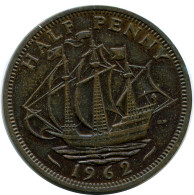 HALF PENNY 1962 UK GREAT BRITAIN Coin #AZ691.U.A - C. 1/2 Penny