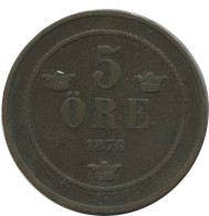 5 ORE 1876 SWEDEN Coin #AC578.2.U.A - Sweden