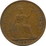 PENNY 1963 UK GROßBRITANNIEN GREAT BRITAIN Münze #AZ758.D.A - D. 1 Penny