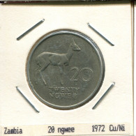 20 NGWEE 1972 ZAMBIA Coin #AS340.U.A - Zambie