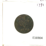 1791 GELDERLAND VOC DUIT NIEDERLANDE OSTINDIEN NY COLONIAL PENNY #E16904.8.D.A - Indes Néerlandaises