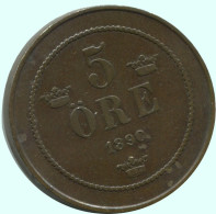 5 ORE 1890 SUECIA SWEDEN Moneda #AC643.2.E.A - Suède
