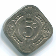 5 CENTS 1970 NIEDERLÄNDISCHE ANTILLEN Nickel Koloniale Münze #S12494.D.A - Netherlands Antilles