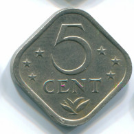 5 CENTS 1975 NETHERLANDS ANTILLES Nickel Colonial Coin #S12253.U.A - Netherlands Antilles