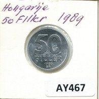 50 FILLER 1989 HUNGARY Coin #AY467.U.A - Hungary