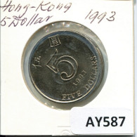 5 DOLLARS 1993 HONGKONG HONG KONG Münze #AY587.D.A - Hong Kong