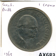 CROWN 1965 UK GROßBRITANNIEN GREAT BRITAIN CHURCHILL Münze #AX683.D.A - L. 1 Crown