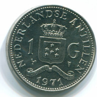 1 GULDEN 1971 NETHERLANDS ANTILLES Nickel Colonial Coin #S11914.U.A - Netherlands Antilles