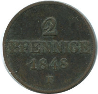 SAXONY 2 PFENNIG 1848 F Dresden Mint German States #DE10647.16.D.A - Autres & Non Classés