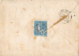 55138. Carta PEÑARANDA (Salamanca) 1865 A Barcelona. Franqueo Cierre Al Dorso. Solo Es Sobre Completo - Storia Postale