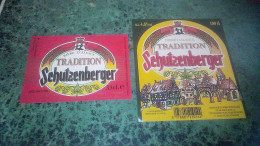 Schiltigheim Anciennes Etiquettes De Bière D'Alsace  Lot De 2 Différentes Brasserie Schutzenberger De Tradition - Bière