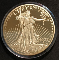 Médaille 20 Dollars Double Eagle 1933 - COPY - Cuivre Plaqué Or - Autres & Non Classés
