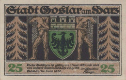 25 PFENNIG 1920 Stadt GOSLAR Hanover UNC DEUTSCHLAND Notgeld Banknote #PH644 - [11] Lokale Uitgaven