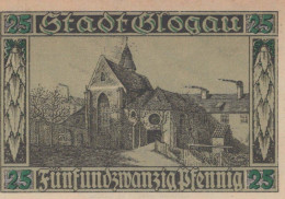 25 PFENNIG 1920 Stadt GLOGAU Niedrigeren Silesia DEUTSCHLAND Notgeld Banknote #PF836 - [11] Lokale Uitgaven