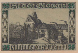 25 PFENNIG 1920 Stadt GLOGAU Niedrigeren Silesia DEUTSCHLAND Notgeld Banknote #PF623 - [11] Lokale Uitgaven
