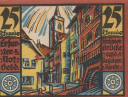 25 PFENNIG 1920 Stadt ERFURT Saxony UNC DEUTSCHLAND Notgeld Banknote #PB302 - [11] Lokale Uitgaven
