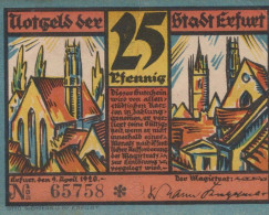 25 PFENNIG 1920 Stadt ERFURT Saxony DEUTSCHLAND Notgeld Banknote #PH865 - [11] Lokale Uitgaven