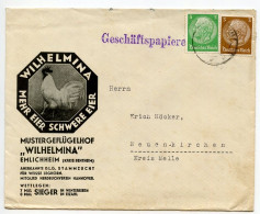 Germany 1930's Illustrated Cover - Poultry; Emlichheim - Mustergeflügelhof “Wilhelmina”; 3pf. & 5pf. Hindenburg - Cartas & Documentos