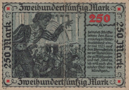 250 MARK 1922 Stadt Mühlhausen Thuringia DEUTSCHLAND Notgeld Papiergeld Banknote #PK859 - [11] Emissioni Locali