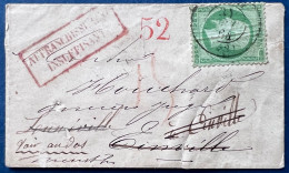 Petite Lettre Ouverte De Voeux Tarif Carte De Visite à 5c N°20 5c Vert Obl Càd 31 Dec 1864 Pour EINVILLE Puis LUNEVILLE - 1862 Napoléon III.