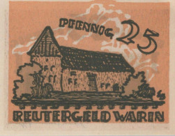 25 PFENNIG 1922 Stadt WARIN Mecklenburg-Schwerin UNC DEUTSCHLAND Notgeld #PI871 - [11] Local Banknote Issues
