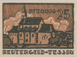 25 PFENNIG 1922 Stadt TESSIN Mecklenburg-Schwerin UNC DEUTSCHLAND Notgeld #PI570 - [11] Emissions Locales