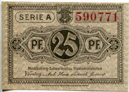 25 PFENNIG 1922 Stadt MECKLENBURG-SCHWERIN Mecklenburg-Schwerin DEUTSCHLAND Notgeld Papiergeld Banknote #PL718 - [11] Emissions Locales