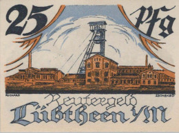 25 PFENNIG 1922 Stadt LÜBTHEEN Mecklenburg-Schwerin DEUTSCHLAND Notgeld #PF530 - Lokale Ausgaben