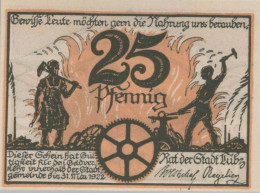 25 PFENNIG 1922 Stadt LÜBZ Mecklenburg-Schwerin DEUTSCHLAND Notgeld #PJ127 - Lokale Ausgaben