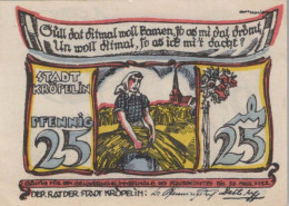 25 PFENNIG 1922 Stadt KRoPELIN Mecklenburg-Schwerin UNC DEUTSCHLAND #PI616 - [11] Local Banknote Issues
