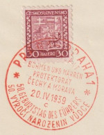 004/ Commemorative Stamp PR 3, Date 20.4.39, Letter "c" - Lettres & Documents