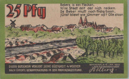 25 PFENNIG 1922 Stadt BEVERSTEDT Hanover UNC DEUTSCHLAND Notgeld Banknote #PI498 - Lokale Ausgaben