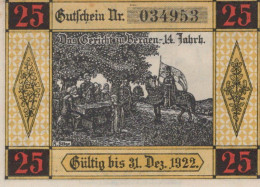 25 PFENNIG 1922 Stadt BERGEN AN DER DUMME Hanover UNC DEUTSCHLAND Notgeld #PA173 - Lokale Ausgaben