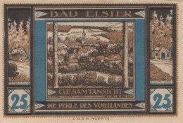 25 PFENNIG 1922 Stadt BAD ELSTER Saxony UNC DEUTSCHLAND Notgeld Banknote #PC939 - Lokale Ausgaben