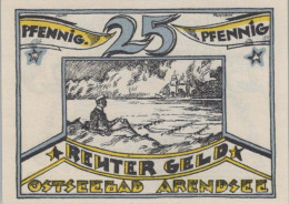 25 PFENNIG 1922 ARENDSEE AN DER OSTSEE Mecklenburg-Schwerin DEUTSCHLAND #PJ113 - [11] Local Banknote Issues